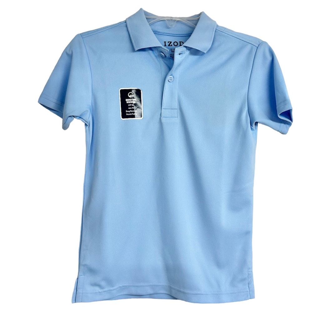 NWT Izod boys size small (8) regular polo t-shirt Uniform Moisture Wicking UPF50